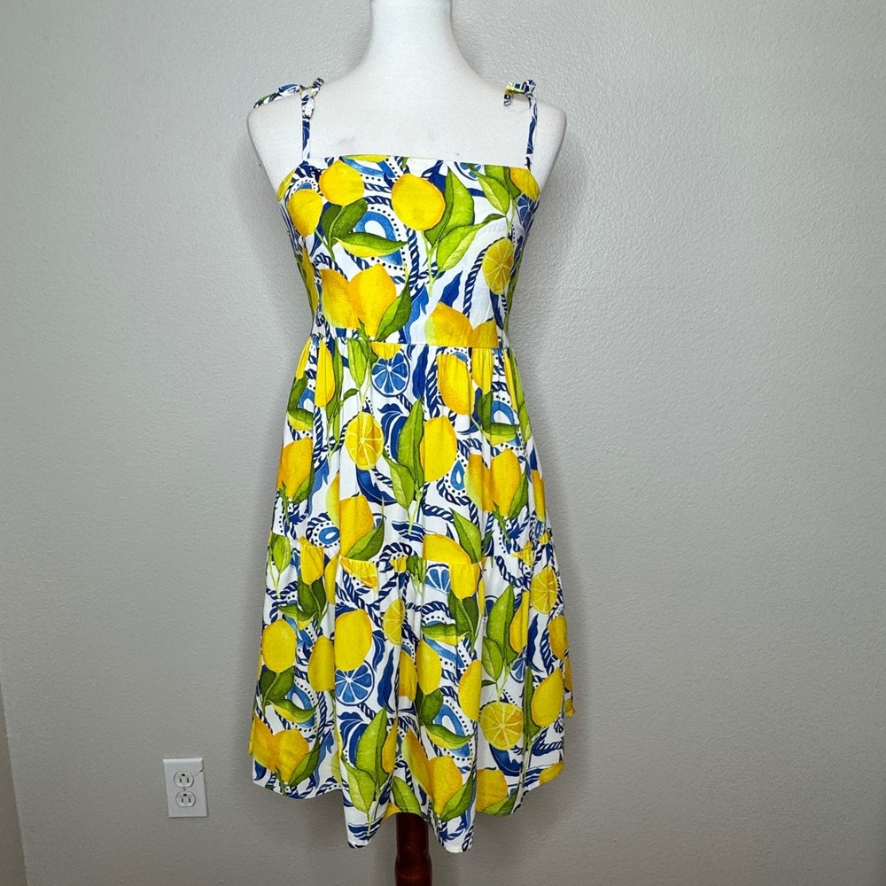 KENNY FLOWERS Positano Mini Resort Sun Dress SM Lemon Print Italian Amalfi Coast